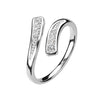 Finger Ring Double Line Adjustable Zirconia