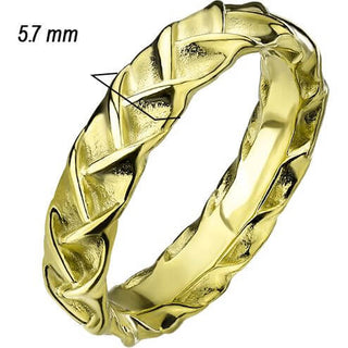 Finger Ring gold braided knot