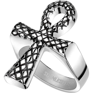 Finger Ring Snake Skin Cross