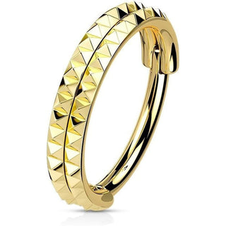 Ring Double Line Pyramid Cut Clicker