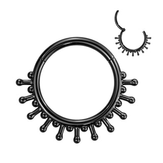 Anello Piercing Design raggi a punta sferica Clicker
