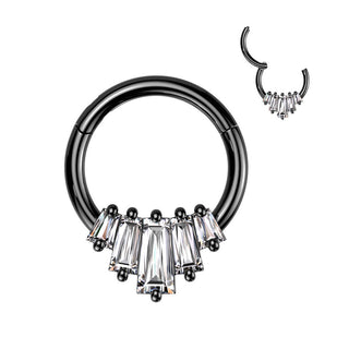 Anello Piercing 5 zirconi Clicker