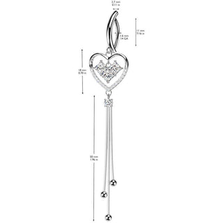 Piercing Ombelico cuore penzolare zircone Clicker