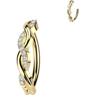 Belly Button Piercing pave cubic zirconia twist Clicker