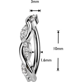 Belly Button Piercing pave cubic zirconia twist Clicker