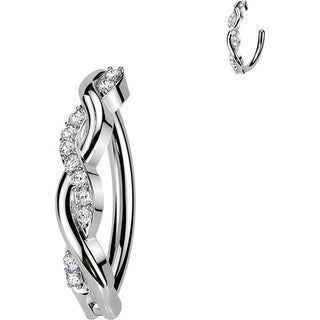 Belly Button Piercing pave cubic zirconia twist Clicker