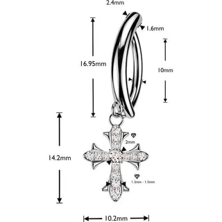 Belly Button Piercing Zirconia Cross Dangle Clicker