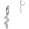 Belly Button Piercing marquise cubic zirconia leaf vine dangle Clicker