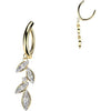 Belly Button Piercing marquise cubic zirconia leaf vine dangle Clicker
