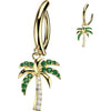 Belly Button Piercing Zirconia Palm Tree Dangle Clicker