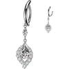 Belly Button Piercing Prong Setting Zirconia Teardrop Dangle Clicker