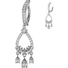 Belly Button Piercing Teardrop Zirconia Chandelier Dangle Clicker