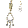 Belly Button Piercing Teardrop Zirconia Chandelier Dangle Clicker