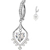 Belly Button Piercing pave cubic zirconia with dancing heart dangle Clicker