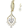 Belly Button Piercing pave cubic zirconia with dancing heart dangle Clicker