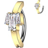 Belly Button Piercing zirconia baguette cut