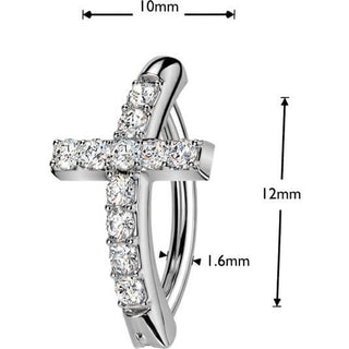 Belly Button Piercing cross zirconia