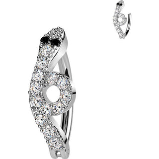 Belly Button Piercing snake zirconia Clicker