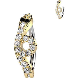Belly Button Piercing snake zirconia Clicker