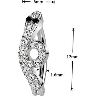 Belly Button Piercing snake zirconia Clicker