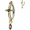 Belly Button Piercing dagger zirconia dangle