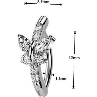 Belly Button Piercing butterfly zirconia