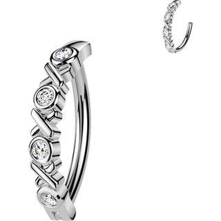 Belly Button Piercing x and o cubic zirconia Clicker