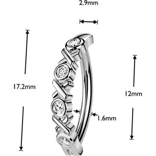 Belly Button Piercing x and o cubic zirconia Clicker