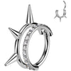 Titanium Ring double hoop spikes zirconia Segment