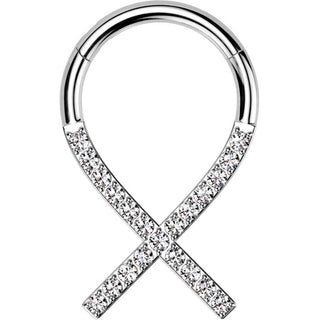 Titanium Ring awareness ribbon zirconia Segment