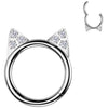 Titanio Anello Piercing Orecchi di gato Segment