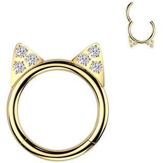 Titanio Anello Piercing Orecchi di gato Segment