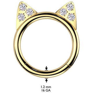 Titanio Anello Piercing Orecchi di gato Segment