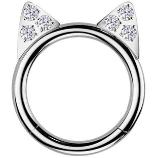 Titanio Anello Piercing Orecchi di gato Segment