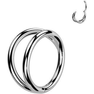 Titanio Anello Piercing doppio anello Segment