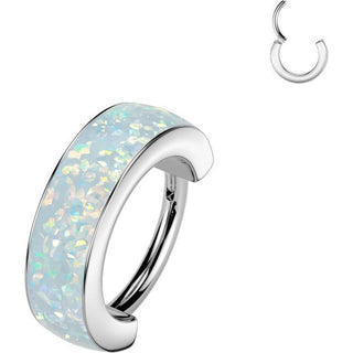 Titanium Ring opal wide Segment