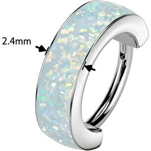 Titanium Ring opal wide Segment