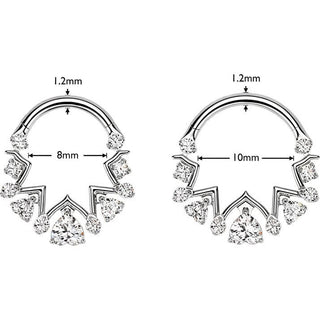 Titanium Ring heart round zirconia Segment