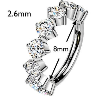 Titanium Ring 8 zirconias Clicker
