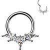 Titanium Ring kite cubic zirconia fan Clicker