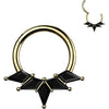 Titanium Ring kite cubic zirconia fan Clicker