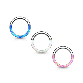 Titanio Anello Piercing Opale Clicker