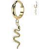 Titanio Anello Piercing Pendente serpente Segment