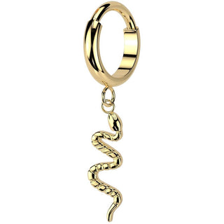 Titanio Anello Piercing Pendente serpente Segment