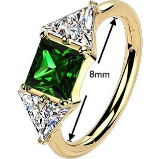Titanium Ring zirconia square triangle Segment