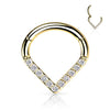 Titanio Anello Piercing Chevron con zirconi Clicker