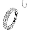 Titanium Ring double lined pyramid cuts Clicker