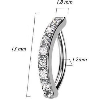 Titanium Ring zirconia pave setting Clicker