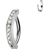 Titanium Eyebrow Piercing cnc set cubic zirconias Clicker