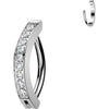 Titanium Eyebrow Piercing cnc set cubic zirconias Clicker
